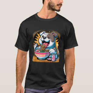 T-shirt Ramen de chien Pit Bull Anime Kawaii