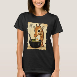 T-shirt Ramen de girafe japonais kawaii anime girafe