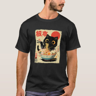 T-shirt Ramen de nouilles japonais Cat Anime Kawaii Premiu