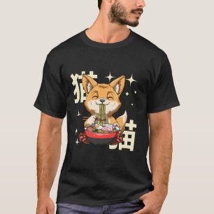 T-shirt Ramen de renard d'anime Otaku de chat mignon