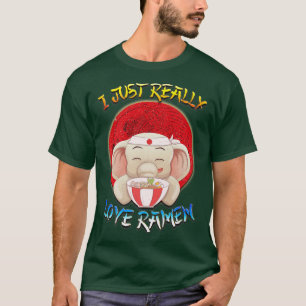 T-shirt Ramen Elephant Kawaii Anime Cadeaux Amour Ramen Ja