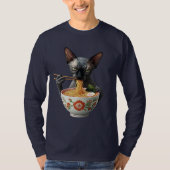 T-shirt Ramen et chats Sphynx sans cheveux noir Chat Homme (Devant)