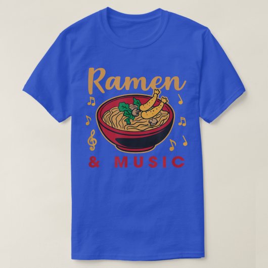T-shirt Ramen et musique Notes Musicien Japonais Nourritur (Design devant)