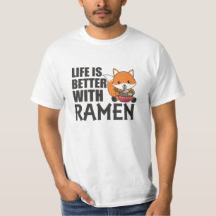 T-shirt Ramen Japonais Noodle mignon Fox Mange Ramen