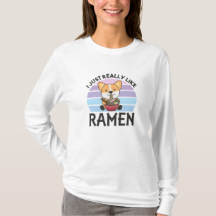 T-shirt Ramen Japonais nouilles Sweet Corgi Mange Ramen