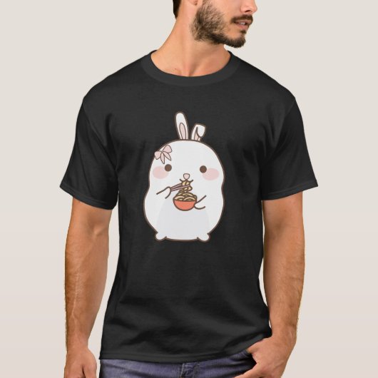 T-shirt Ramen Kawaii Bunny Rabbit Manger Ramen Cute Graphi (Devant)