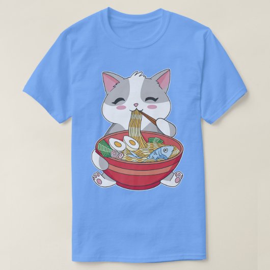 T-shirt Ramen Kawaii Chat 1920 (Design devant)