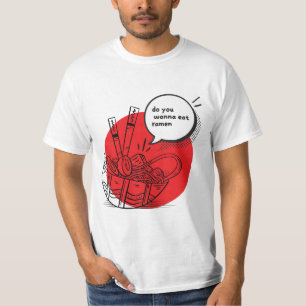 T-shirt Ramen Kawaii Mignon - Nourriture Japonaise Drôle