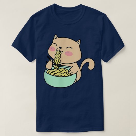 T-shirt Ramen mangeant des chats (Design devant)