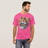T-shirt Ramen mangeant des chats (Devant entier)