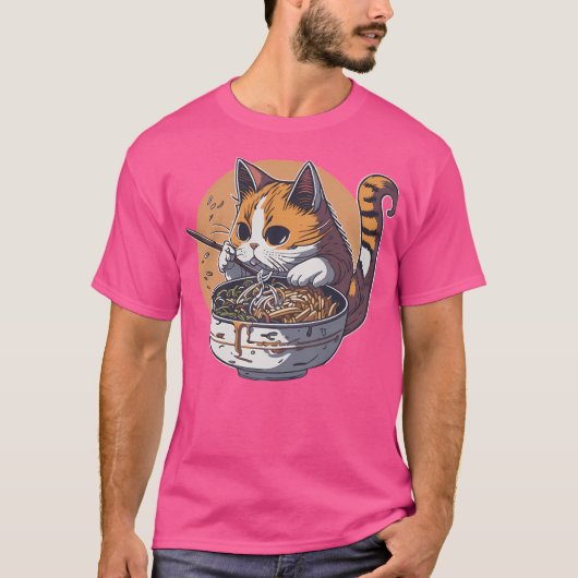 T-shirt Ramen mangeant des chats (Devant)
