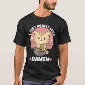 T-shirt Ramen mangeant des chats (Devant)