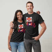 T-shirt Ramen mangeant Panda Rouge (Unisexe)
