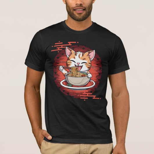 T-shirt Ramen Manger Chat (Devant)