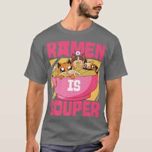 T-shirt Ramen Noodle Bowl Love Japonais Kawaii Cat Ramen I