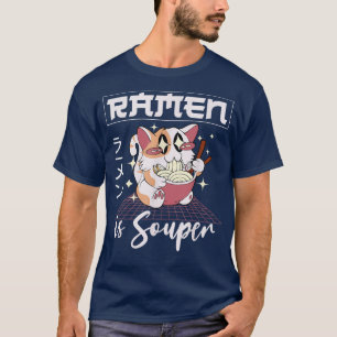 T-shirt Ramen Noodle Bowl Love Japonais Kawaii Cat Ramen I