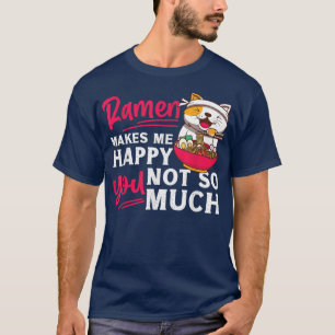 T-shirt Ramen Noodle Bowl Love Japonais Kawaii Cat Ramen M