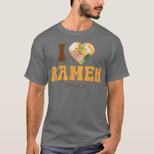 T-shirt Ramen Noodle Bowl Love Japonais Kawaii Coeur I Lov