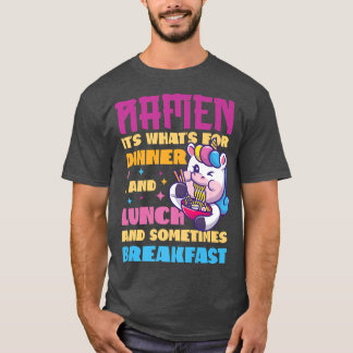 T-shirt Ramen Noodle Bowl Love Japonais Kawaii Unicorn Ram