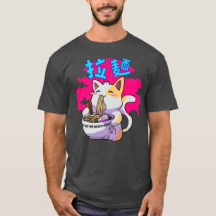 T-shirt Ramen Noodle Chat Kitty Kitten Feline Hommes Femme