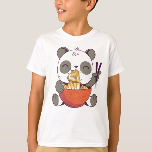 T-shirt Ramen Panda Cute (Devant)