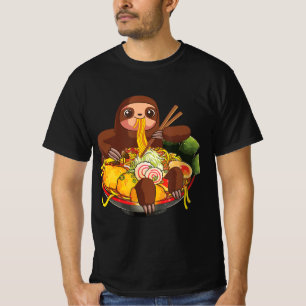 T-shirt Ramen Sloth Kawaii Anime Japonais Cadeaux alimenta