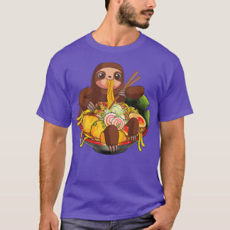 T-shirt Ramen Sloth Kawaii Anime Japonais Cadeaux de Nourr