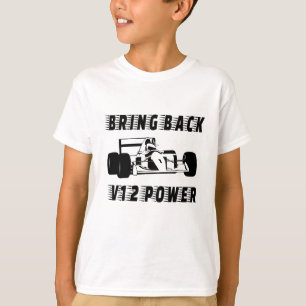 T-shirt Ramenez la Silhouette de voiture de course V12