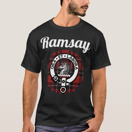 T-shirt Ramsay Clan Scottish Nom Armoiries Tartan (Devant)