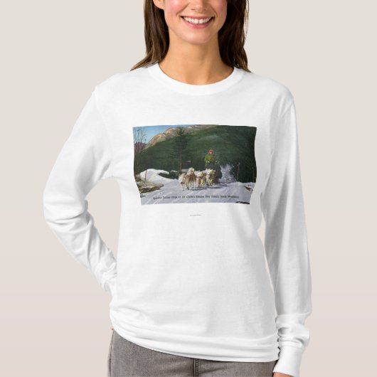 T-shirt Ranch de chien esquimau d'Ed Clark, Dogsledding (Devant)