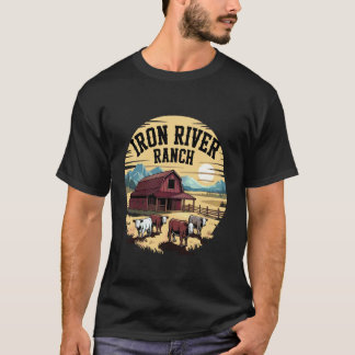 T-shirt ranch de la rivière de fer élevage occidental bovi