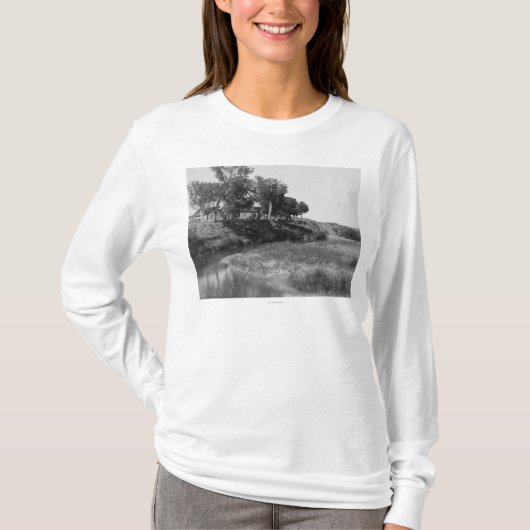 T-shirt Ranch de pièce en t de barre sur la photographie (Devant)