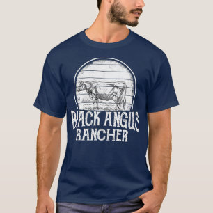 T-shirt Rancher noir Angus Rancher élevage de bovins