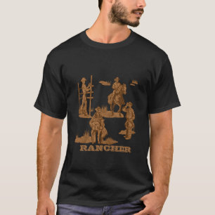 T-shirt Rancher Western Cowboys Ranch Travail des corvées