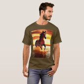 T-shirt Randonnée À Cheval Sauvage À Travers Le Surf (Devant entier)