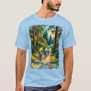 T-shirt Randonnée à vélo en famille dans une forêt de séqu