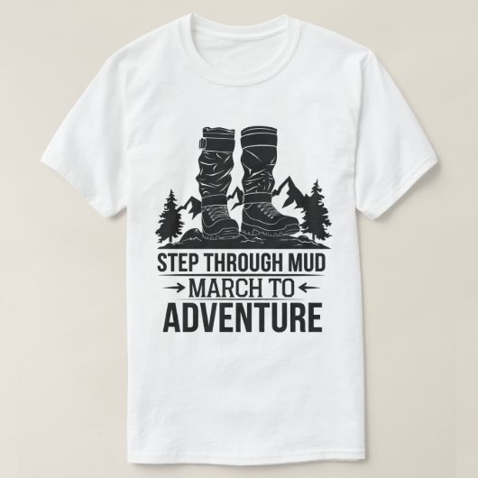 T-shirt Randonnée Boots Mountain Adventure Extérieur Devis (Design devant)