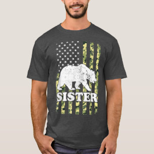 T-shirt Randonnée Camouflage Sister Bear USA American