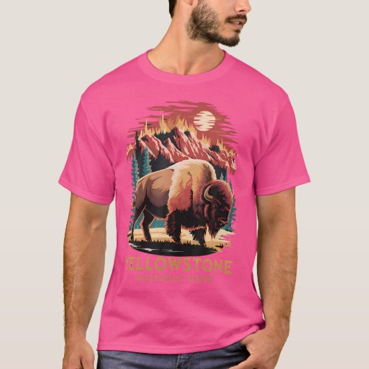 T-shirt Randonnée Camping Explorez le parc national Yellow (Devant)