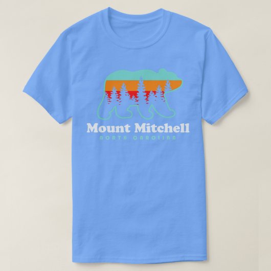 T-shirt Randonnée du mont Mitchell North olina Black Mount (Design devant)