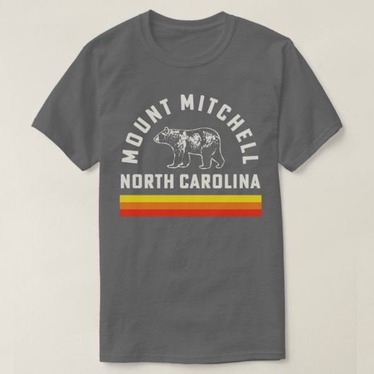 T-shirt Randonnée du mont Mitchell North olina Black Mount (Design devant)