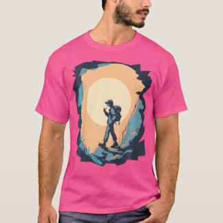 T-shirt Randonnée Enfants Avec Sun Arrière - plan Hiker Gr