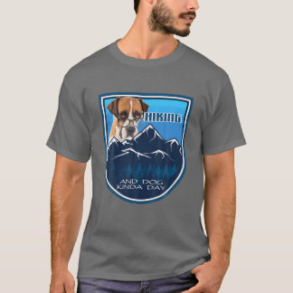 T-shirt Randonnée Et Chien Kinda Jour Boxe Lunettes W