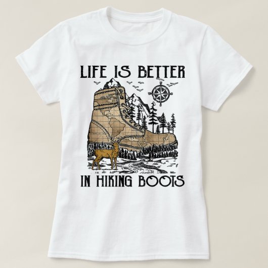 T-shirt Randonnée Hiker Hobbies La vie est meilleur amoure (Design devant)