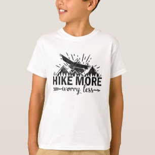 T-shirt Randonnée Plus S'Inquiéter Moins Montagnes Rando