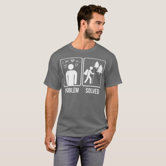 T-shirt Randonnée Problème résolu Hiker cadeau cadeau Prem (Devant entier)