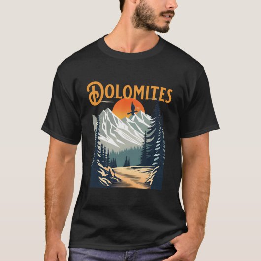 T-shirt Randonnée Souvenir Dolomites vintages (Devant)