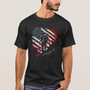 T-shirt Randonnée US Drapeau Hike Graphisme Tee - shirts H