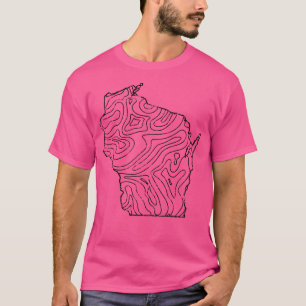 T-shirt Randonnée vintage Wisconsin Topo Map Art Randonnée