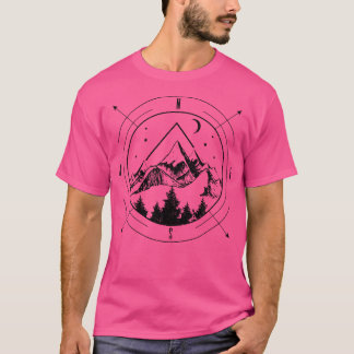 T-shirt Randonnées Montagnes Nature Camping Compass Outdoo